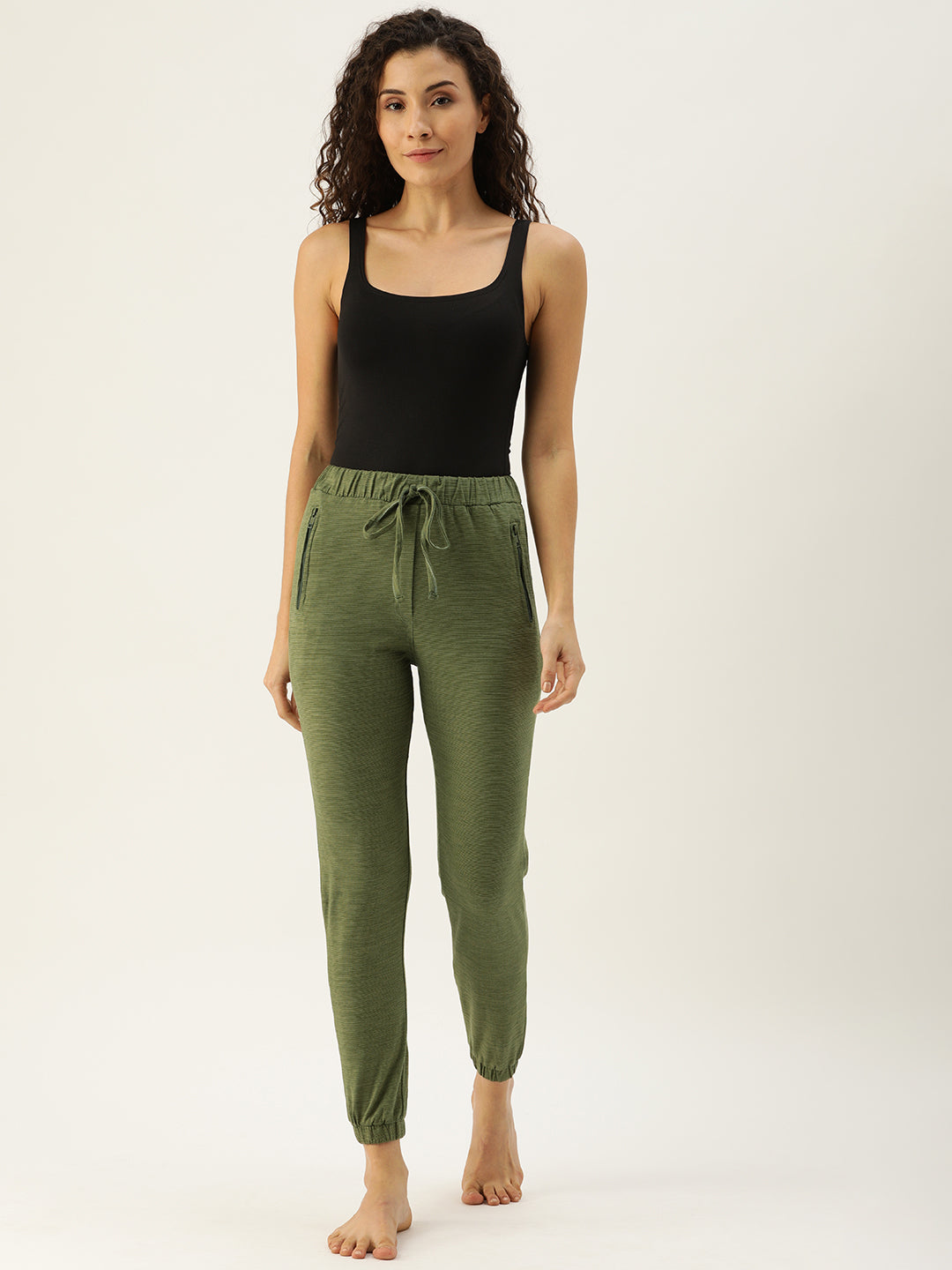 C976 Green Women Solid Slim Fit Joggers - Clt.s