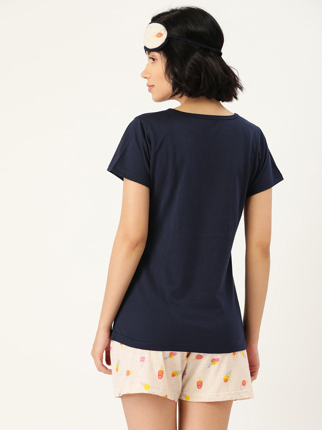 C1055 Cream Women T-shirt & Shorts - Clt.s