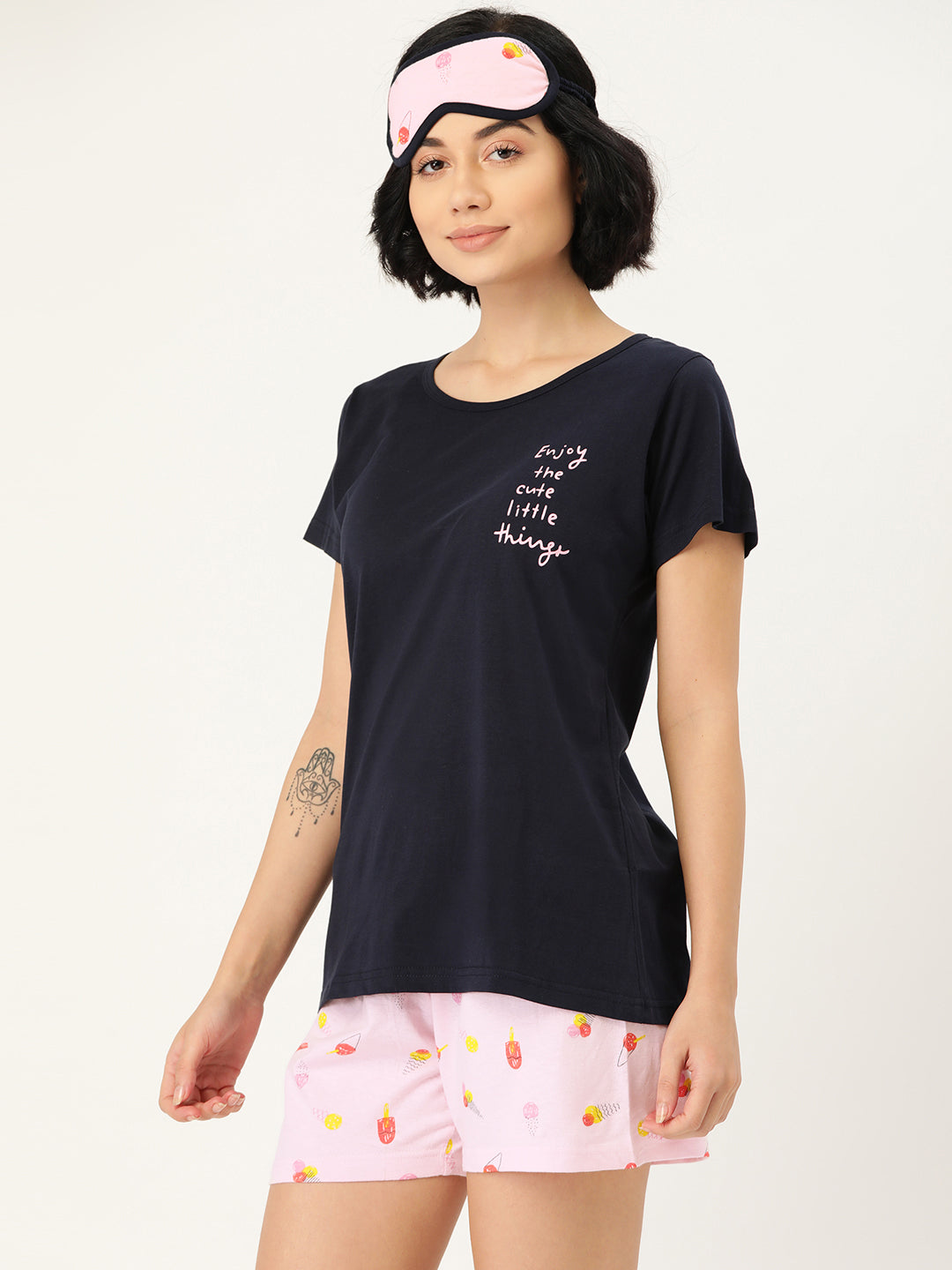 C1055 Pink Women T-shirt & Shorts - Clt.s