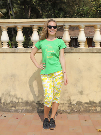 C1108 Women T-shirt & Capri - Clt.s