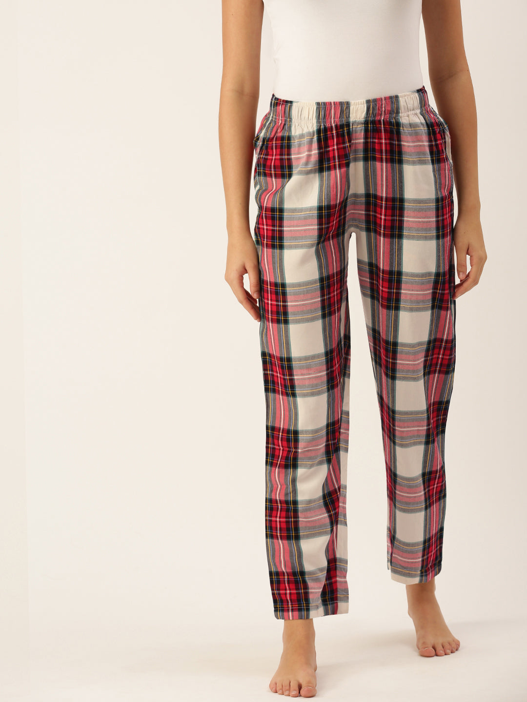 Womens checked best sale pyjama bottoms