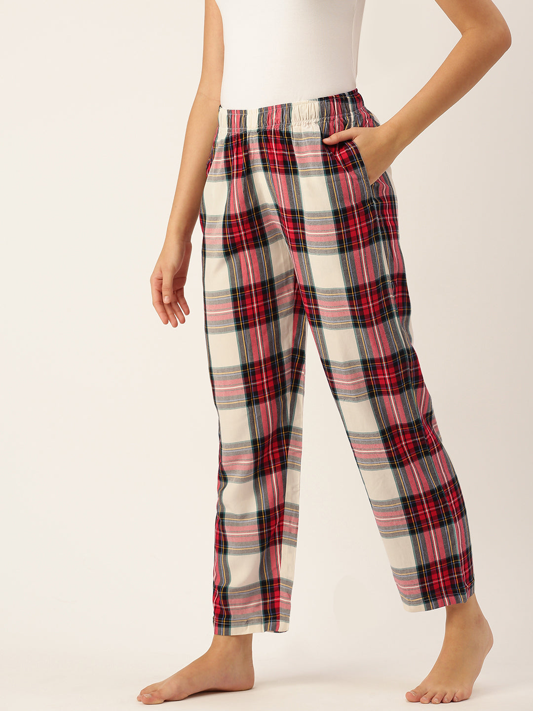 Ladies red check outlet pyjamas