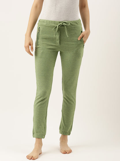 C1174 Green Women Slim Fit Joggers - Clt.s