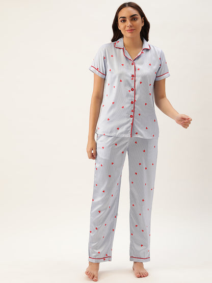 Women Button Up Nightsuit