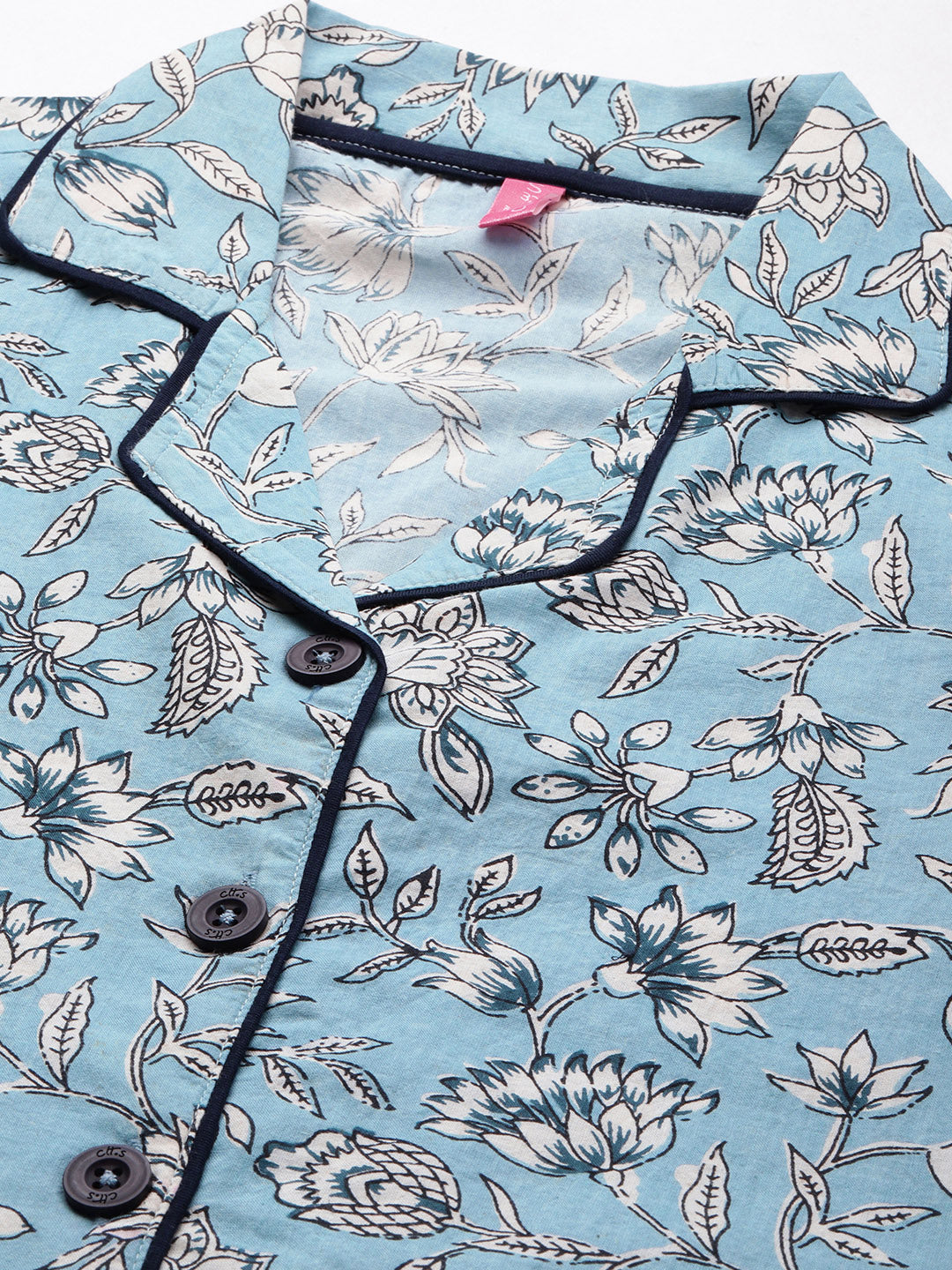 Blue Women Button Up Nightsuit – Clt.s