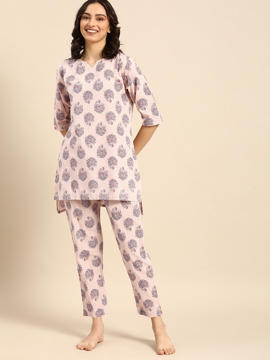 Peach Kurta & Pyjama Set