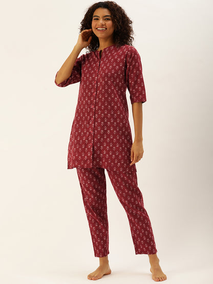 Floral Red Kurta & Palazzo