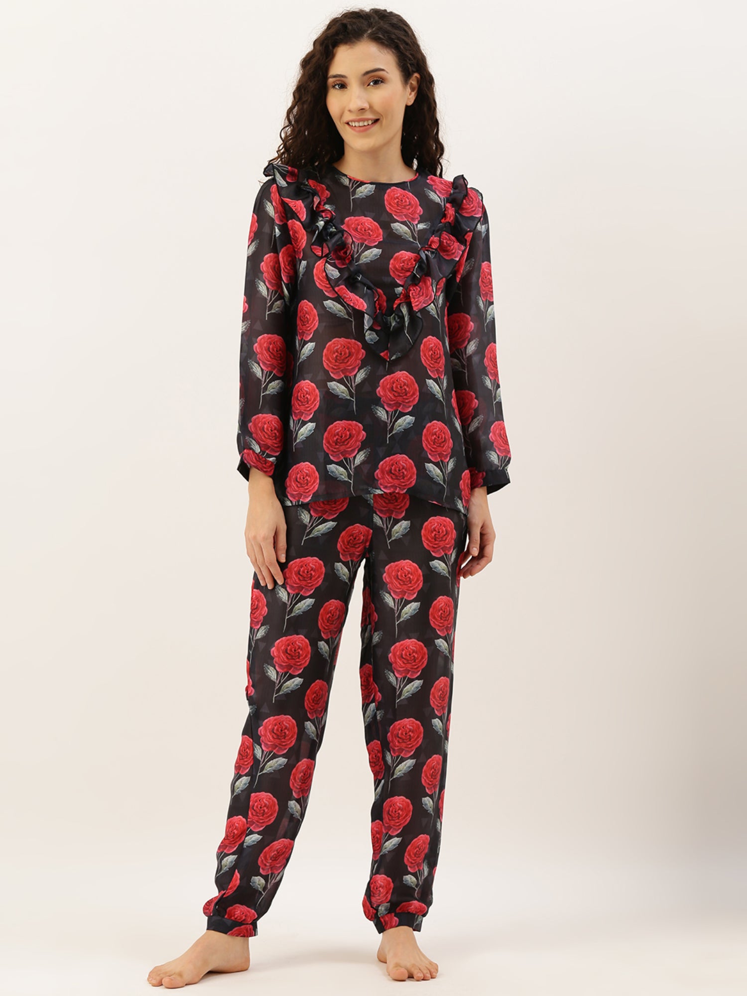 C953 Women Floral Night suit - Clt.s