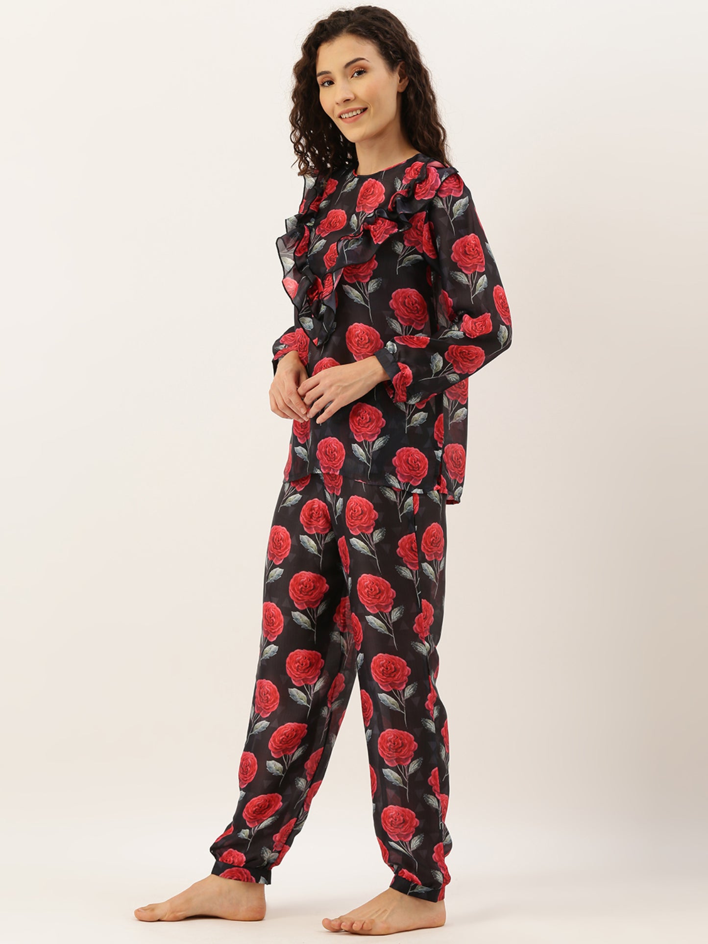 C953 Women Floral Night suit - Clt.s