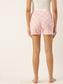 Women Pink & White Polka Dots Printed  Cotton Shorts