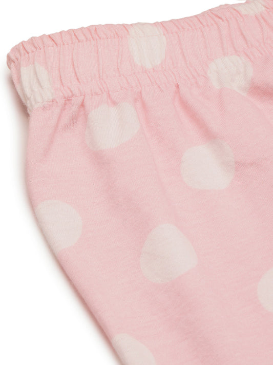 Women Pink & White Polka Dots Printed Cotton Shorts