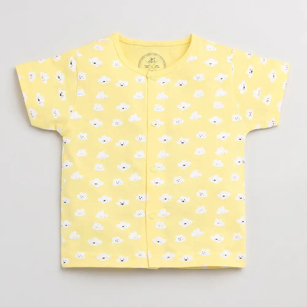Yellow Half Sleeve Nightwear Set