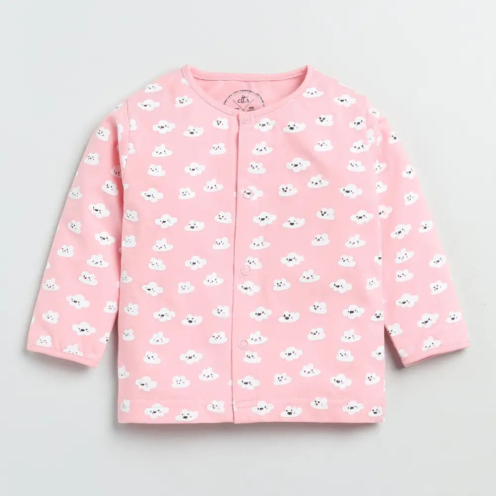 Pink Clouds Full Sleeve Night Suit