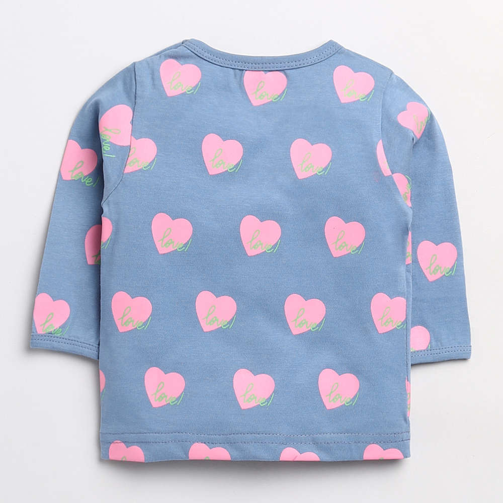 Heart Printed Full Sleeve Nightwear Set