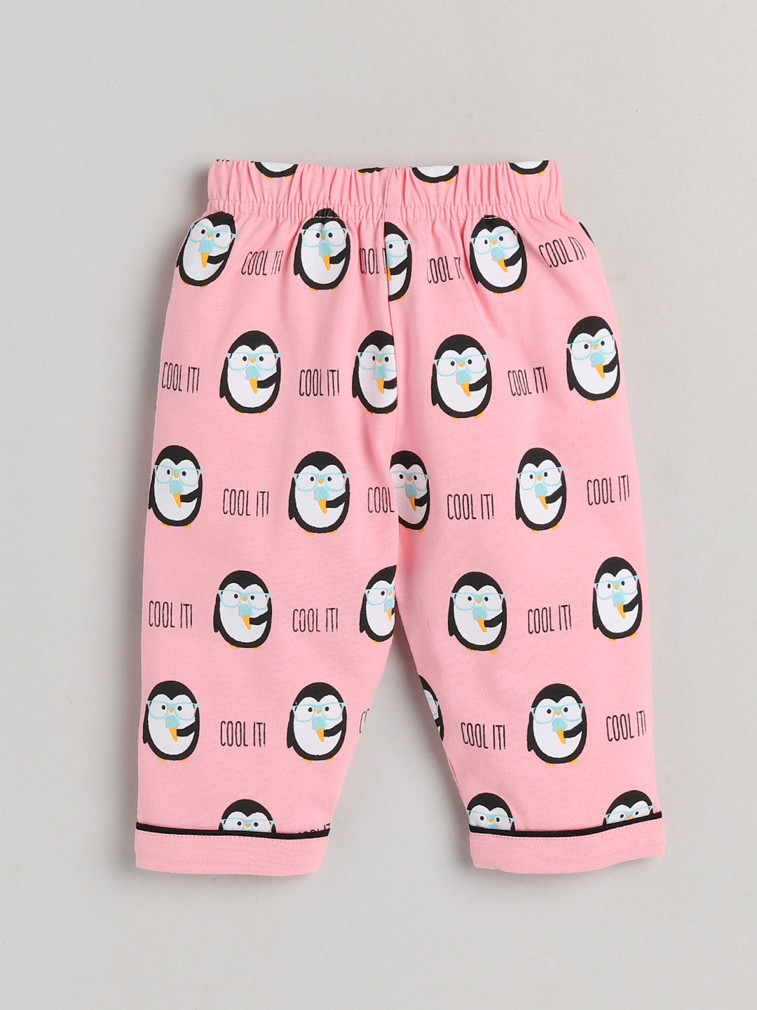 Pink Penguin Printed Full Sleeve Nightwear Set