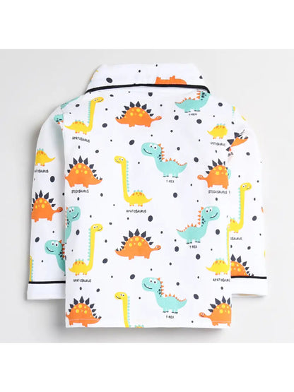 Dino Printed Full Sleeve Nightwear Set