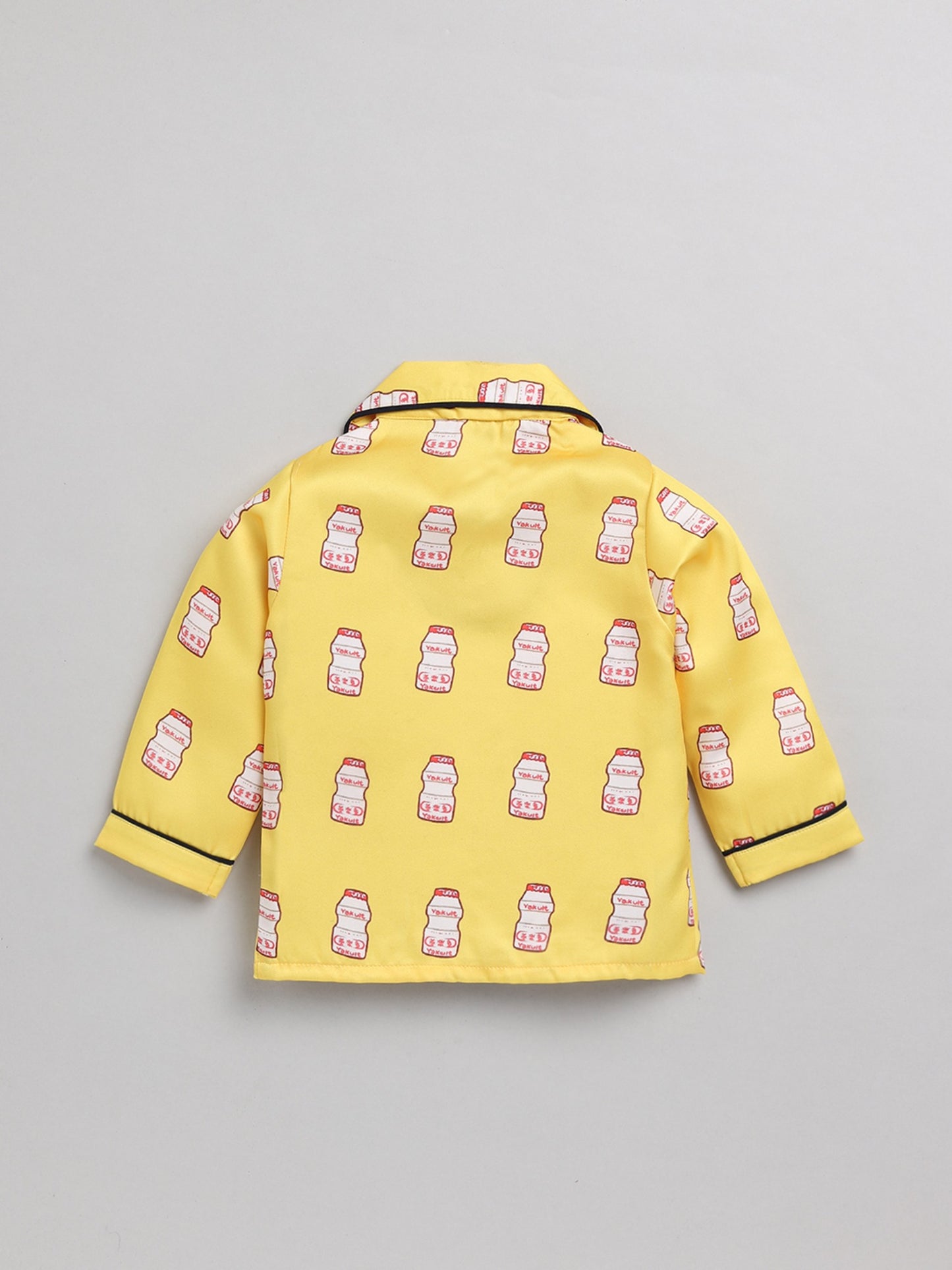 Yakult Yellow Satin Full Sleeve Satin Night Suit