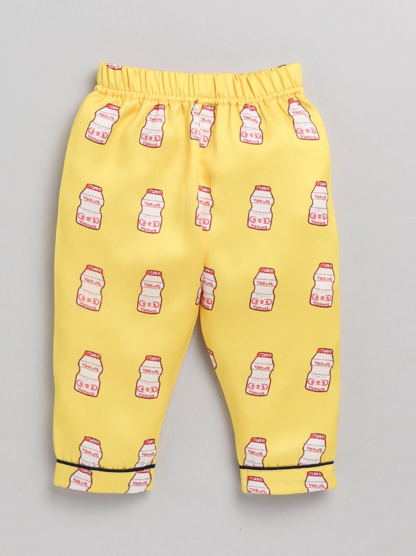 Yakult Yellow Satin Full Sleeve Satin Night Suit