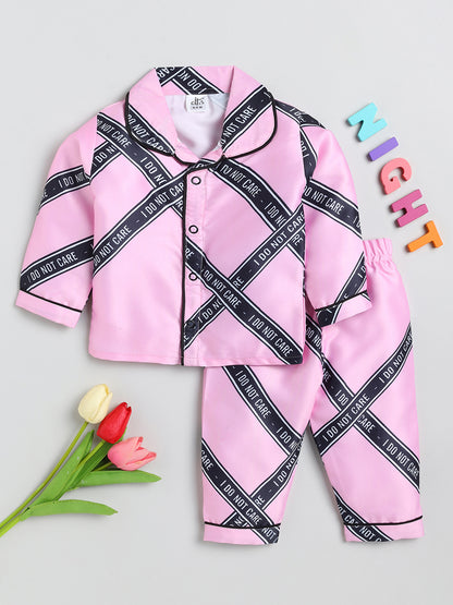 Pink Full Sleeve Nightwear Set