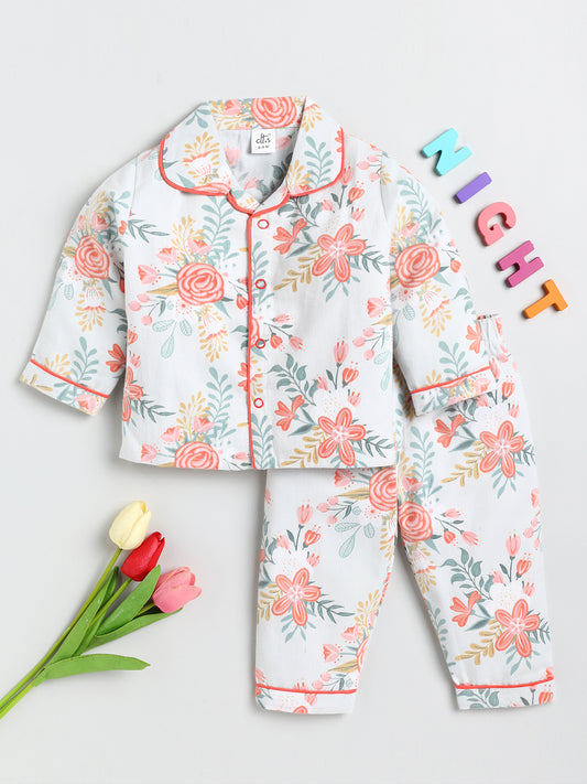Floral Printed Full Sleeve Nightwear Set