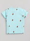 Watermelon Print Graphic Blue Half Sleeve Cotton Nightwear Set