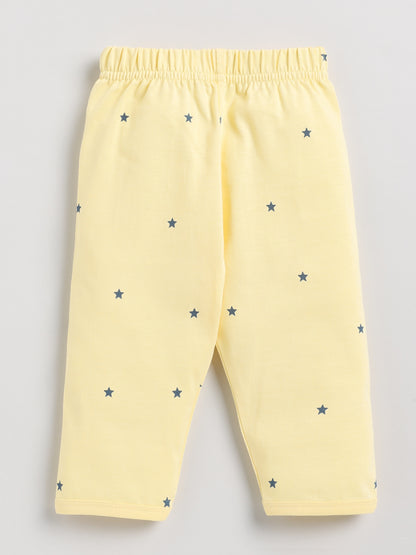Star is Born Yellow Full Sleeve Cotton Nightwear Set