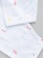 Rainbow White Cotton Full Sleeve Nightwear Set