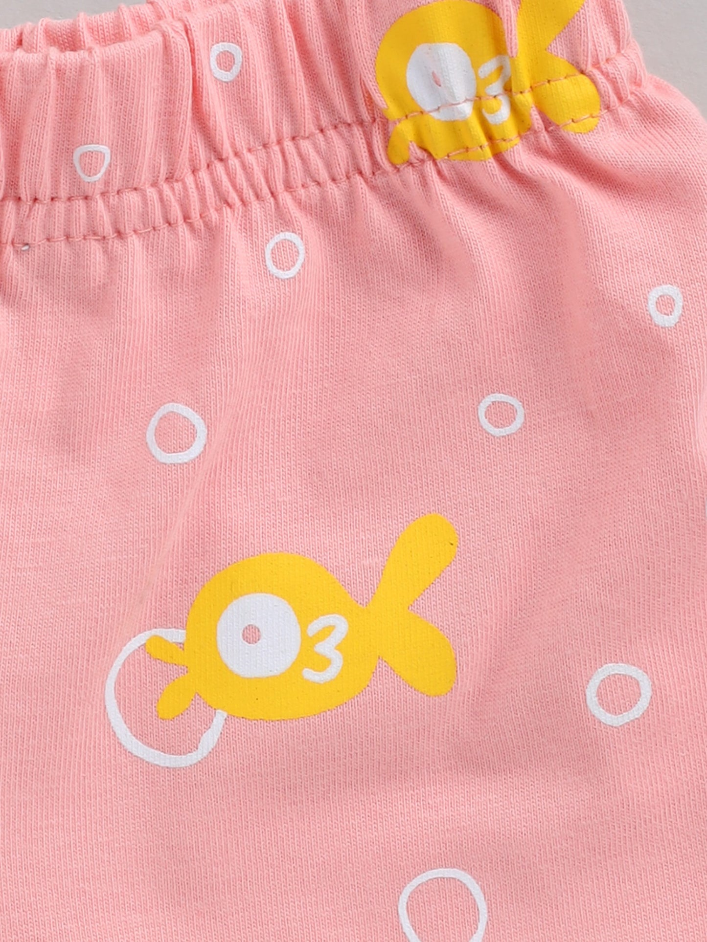 Fish Pink Cotton Half Sleeve Nightwear Set