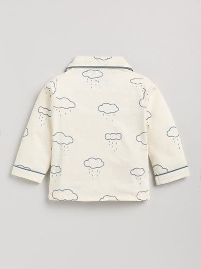 Cloud Cream Full Sleeve Cotton Nightwear Set