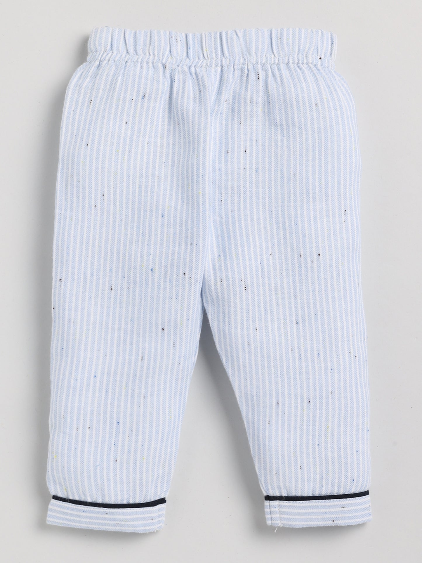 Blue Stripes Full Sleeve Cotton Nightwear Set