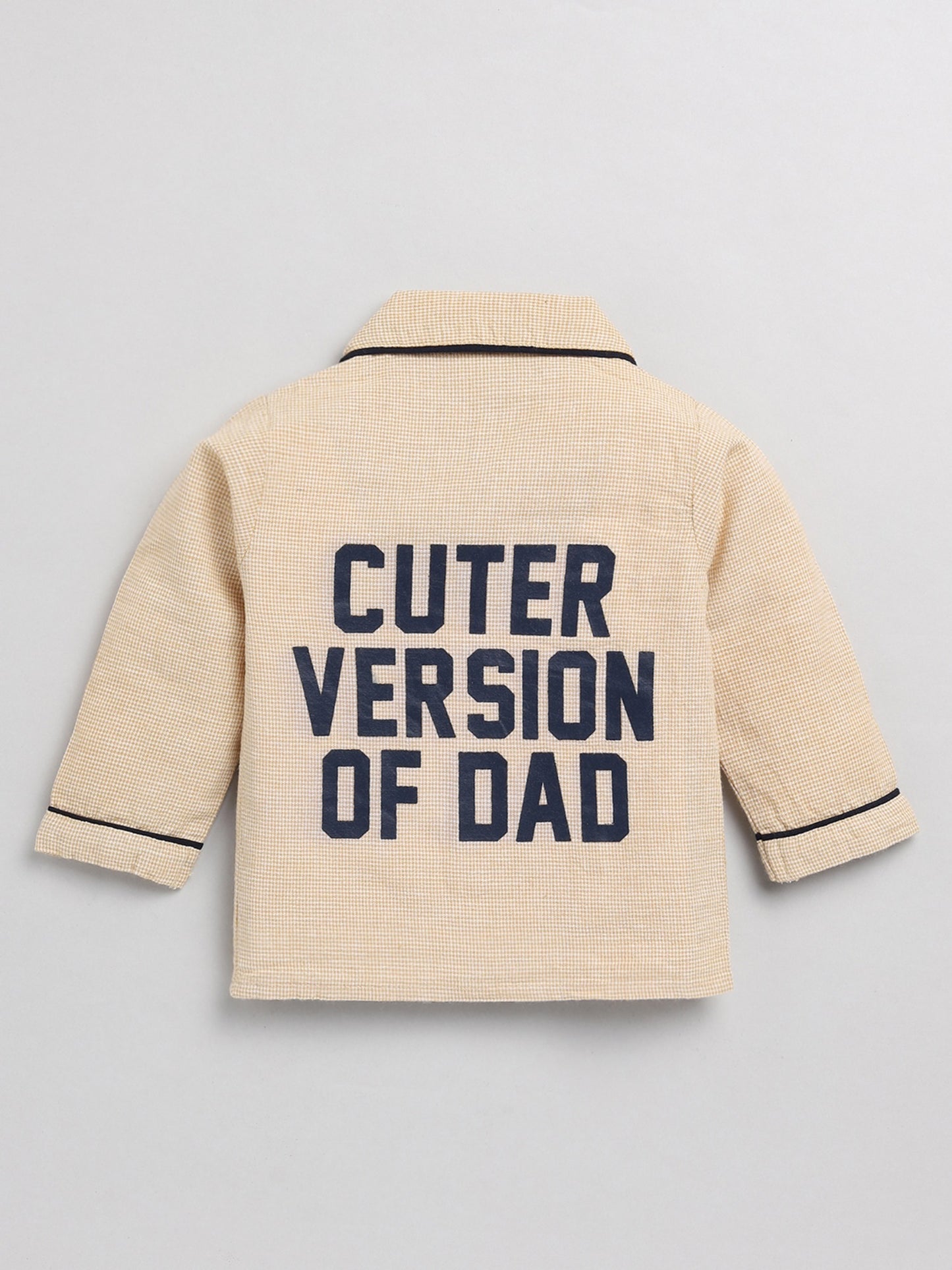Cuter Version of Dad Beige Cotton Full Sleeve Nightwear Set