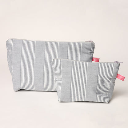 Grey Travel Pouch - Set of 2