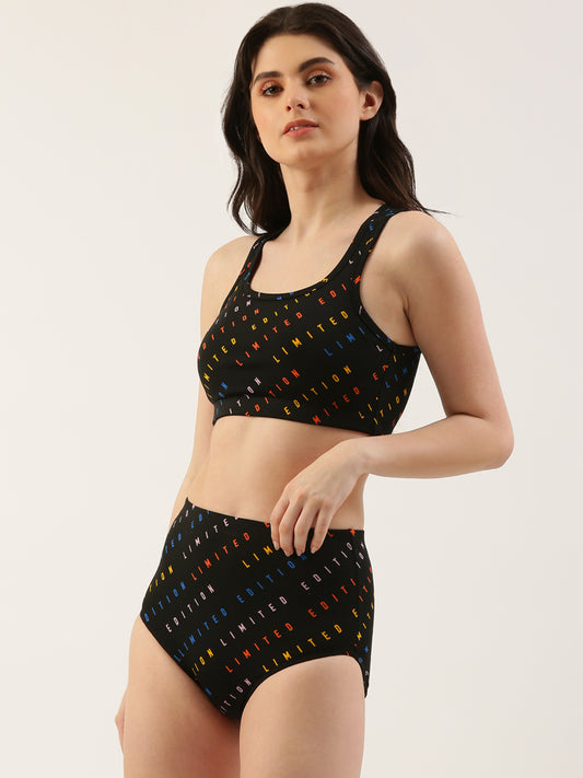 Women Black Beach Set