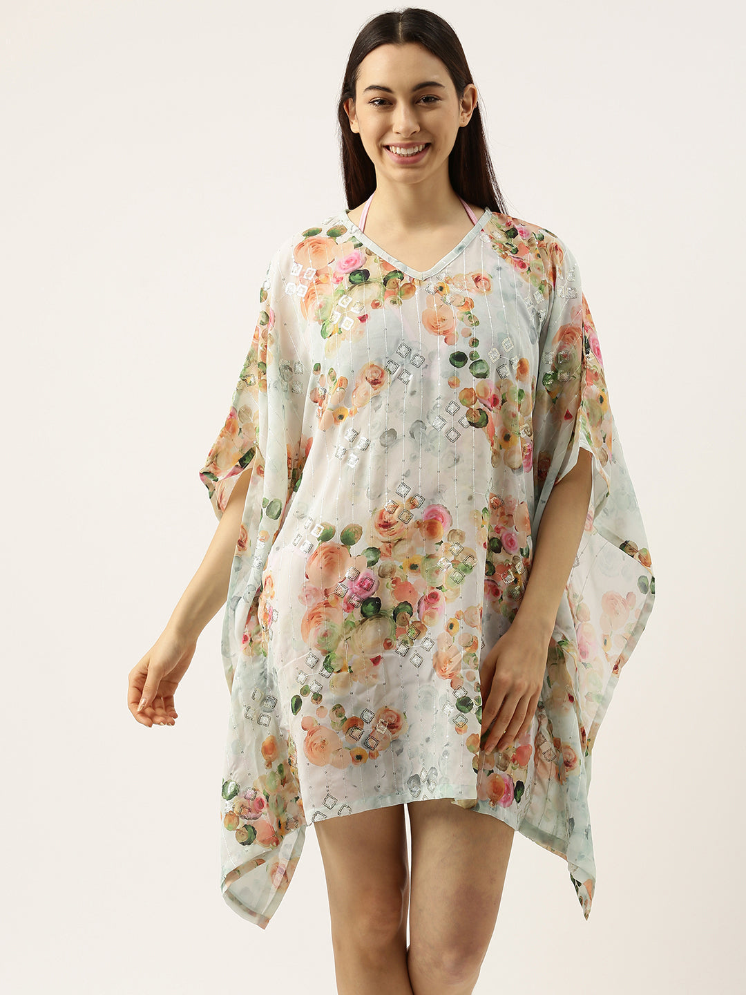 S83 Women Printed Beach Cover Up - Clt.s
