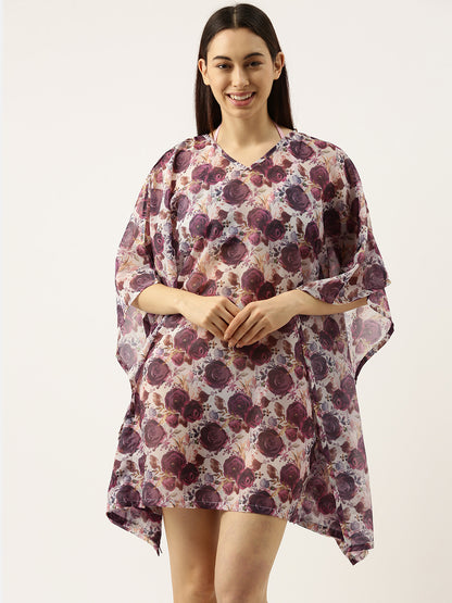 S84 Women Printed Beach Cover Up - Clt.s