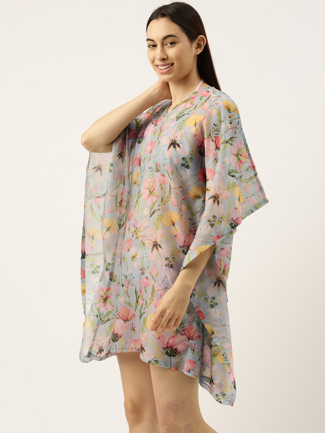S85 Women Printed Beach Cover Up - Clt.s