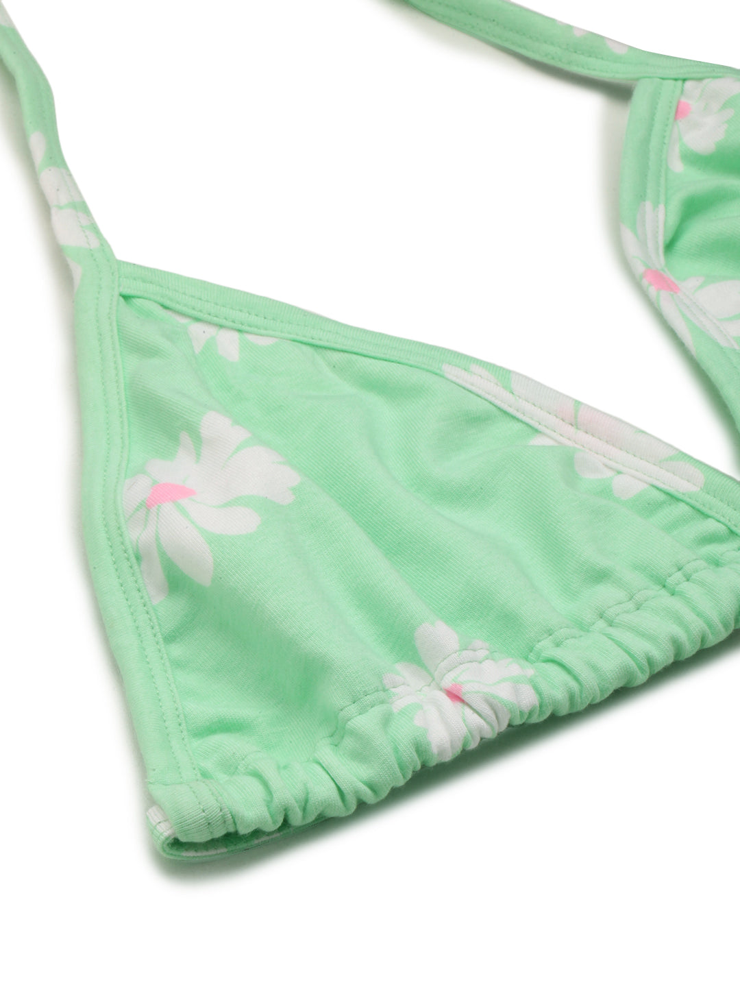 Women Green & White Floral Printed Bikini Set