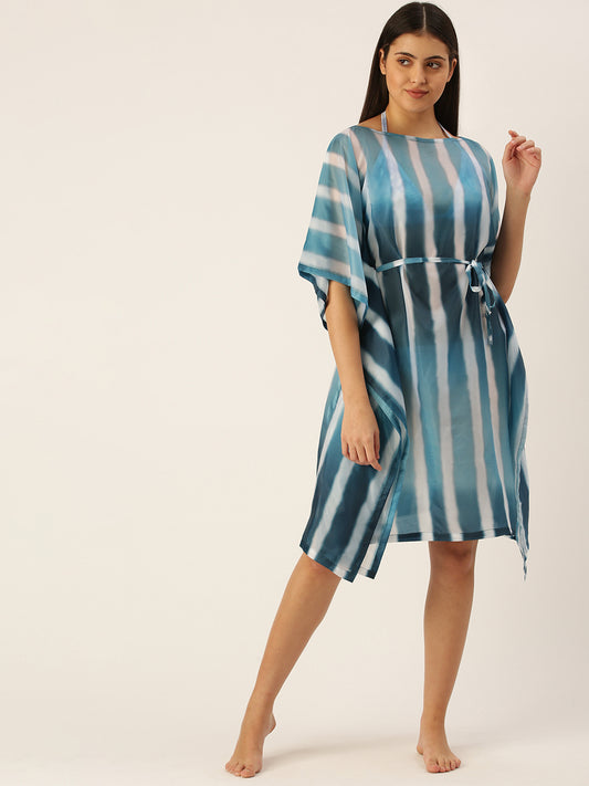 Women Blue Beach Cover Up