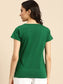 Women Green Printed Boyfriend T-shirt(Cotton)